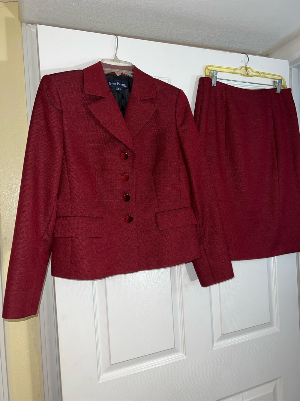 Evan Picone Deep Burgundy Women's Blazer and Skirt Set